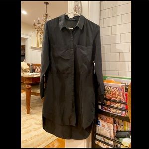 Dark Grey Button-Up Shirt Dress